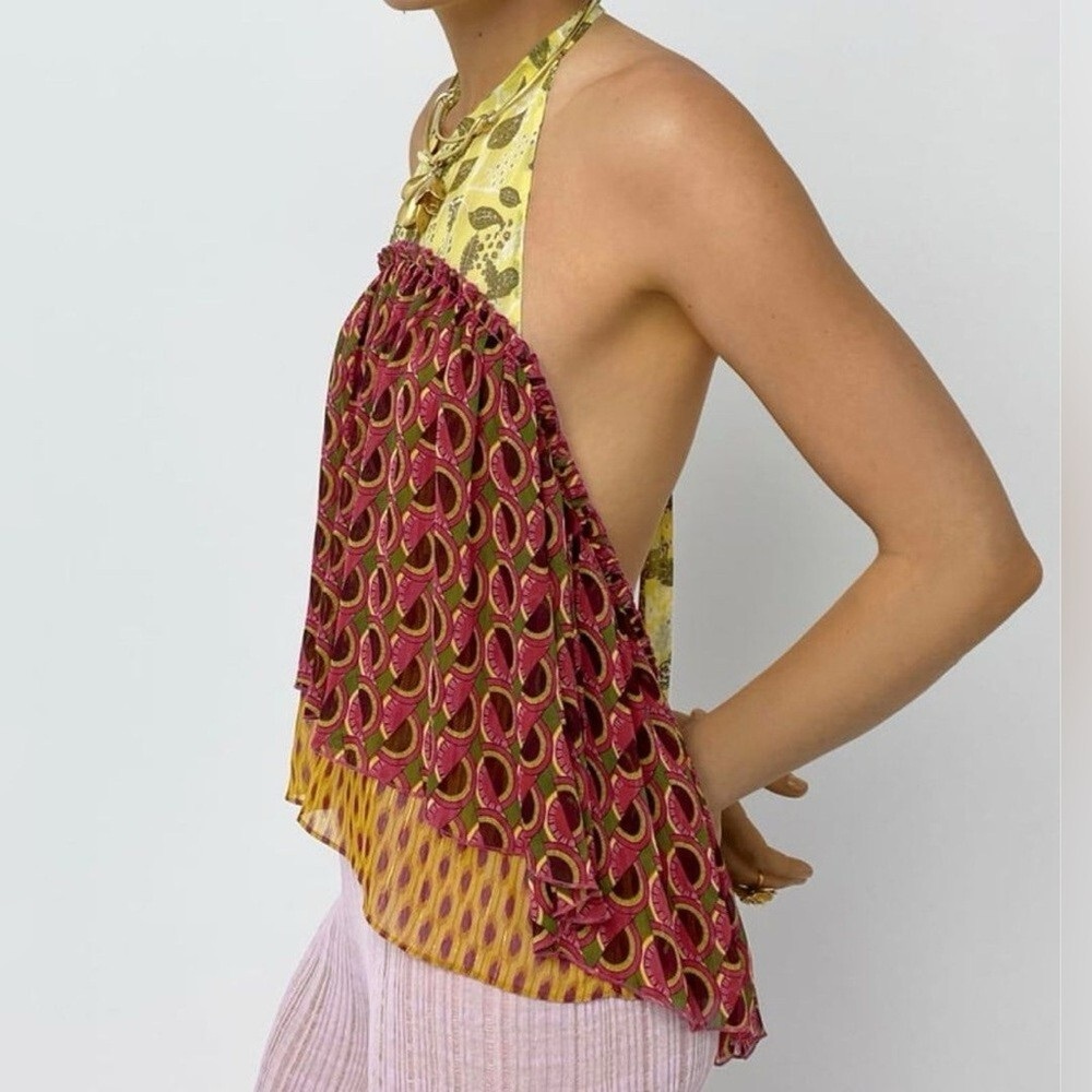 Zara Multicolor Halter Neck Top